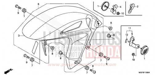 AILE AVANT CBR1000RRD de 2013